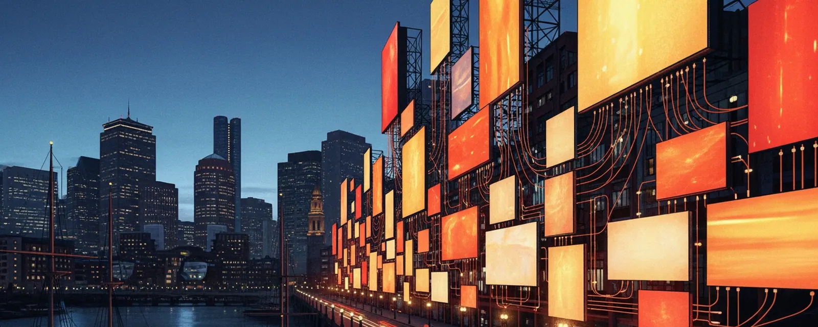 AdTech industry in Boston — illustrated cover for the AdTech Landscape of Boston