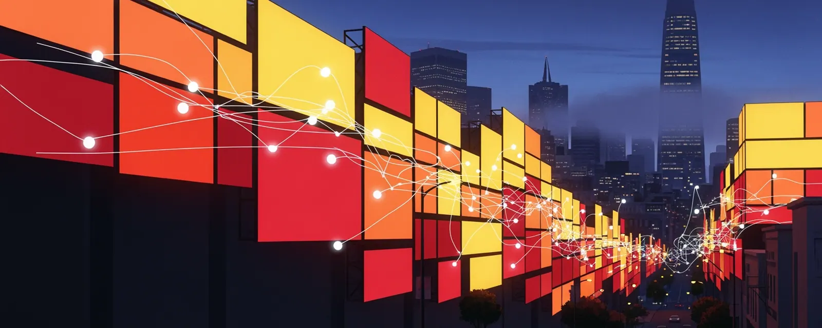 AdTech industry in San Francisco — illustrated cover for the AdTech Landscape of San Francisco