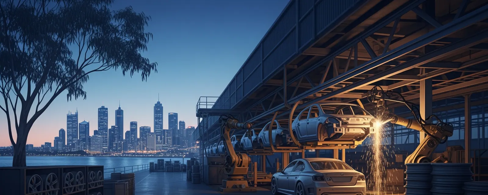 Auto industry in Australia — illustrated cover for the Auto Landscape of Australia