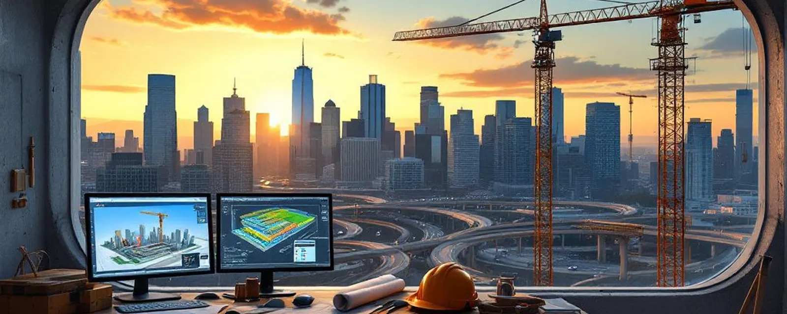 Construction Tech industry in the United States — illustrated cover for the Construction Tech Landscape of the United States