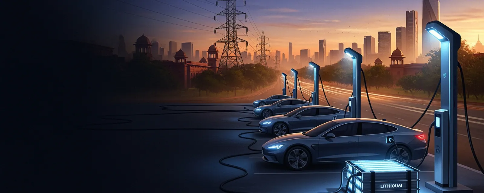 Electric Vehicles industry in Delhi — illustrated cover for the Electric Vehicles Landscape of Delhi