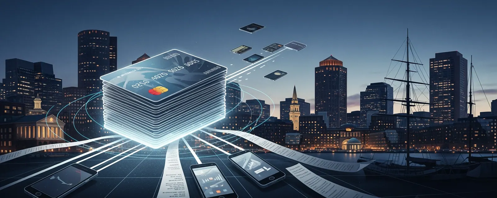 Fintech industry in Boston — illustrated cover for the Fintech Landscape of Boston