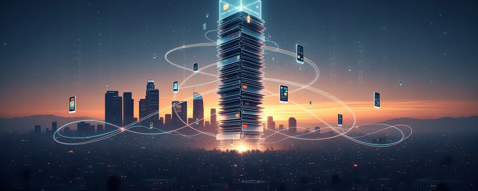 Fintech industry in Los Angeles — illustrated cover for the Fintech Landscape of Los Angeles