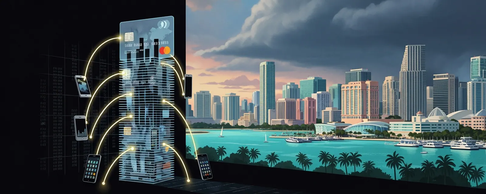 Fintech industry in Miami — illustrated cover for the Fintech Landscape of Miami