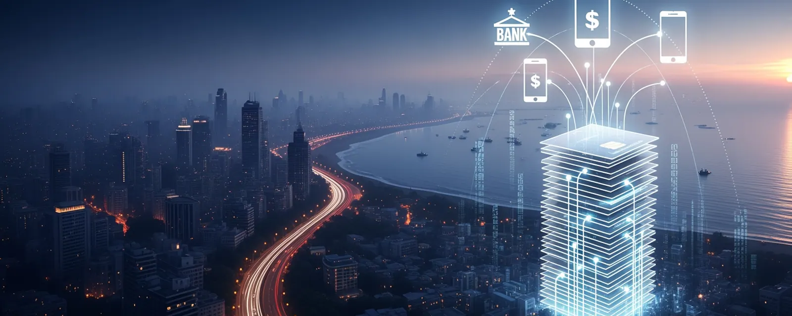 Fintech industry in Mumbai — illustrated cover for the Fintech Landscape of Mumbai