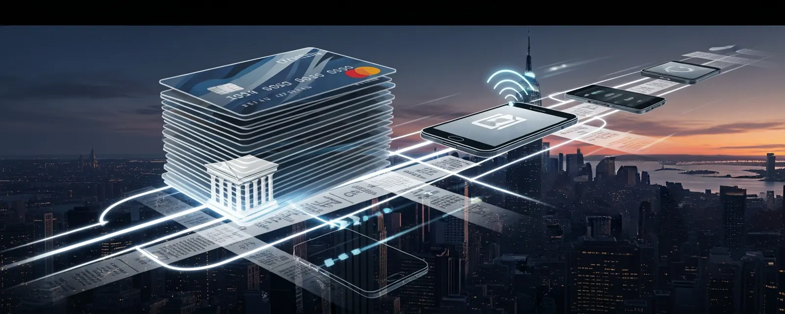Fintech industry in New York City — illustrated cover for the Fintech Landscape of New York City