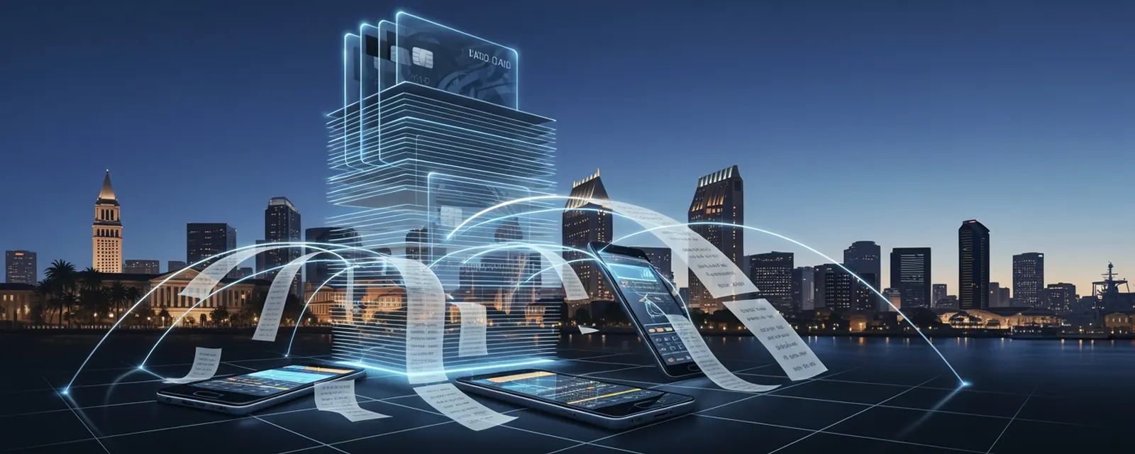 Fintech industry in San Diego — illustrated cover for the Fintech Landscape of San Diego