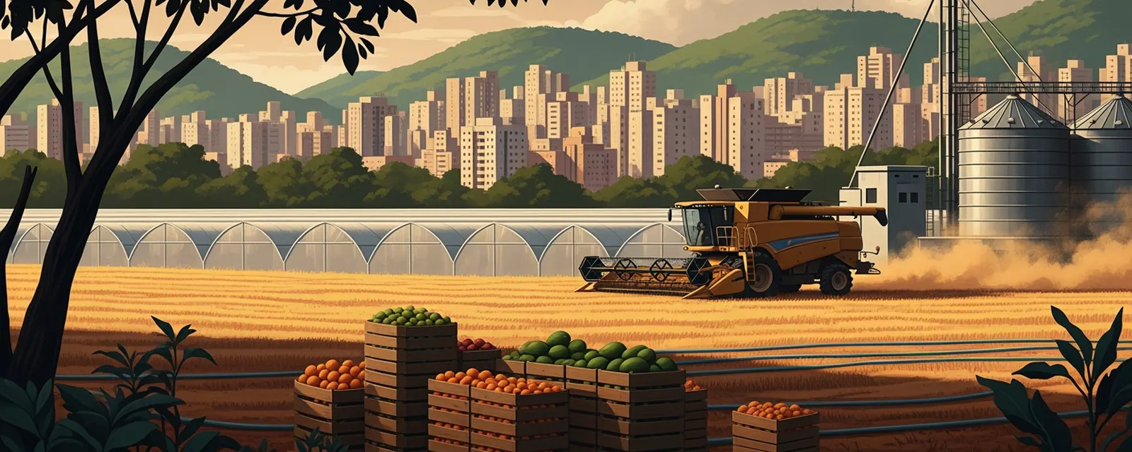 Food and Agriculture industry in Brazil — illustrated cover for the Food and Agriculture Landscape of Brazil
