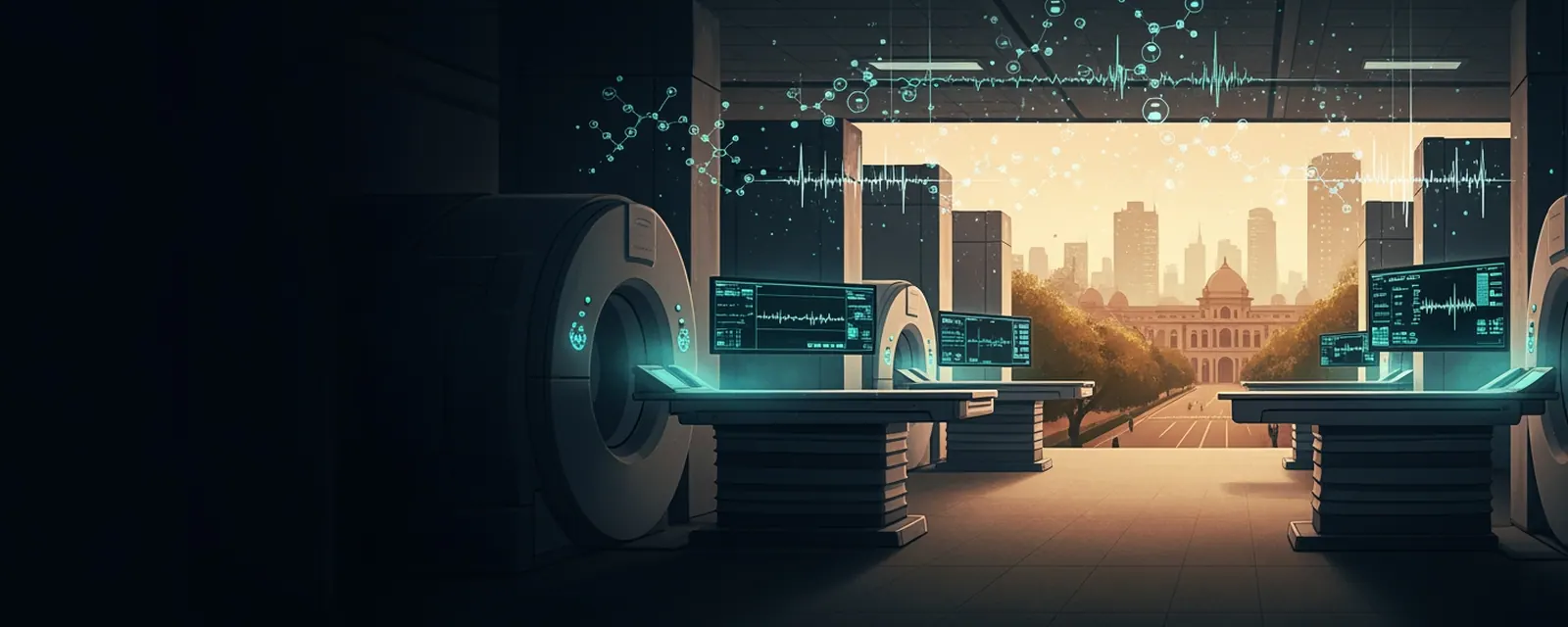 Healthtech industry in Delhi — illustrated cover for the Healthtech Landscape of Delhi