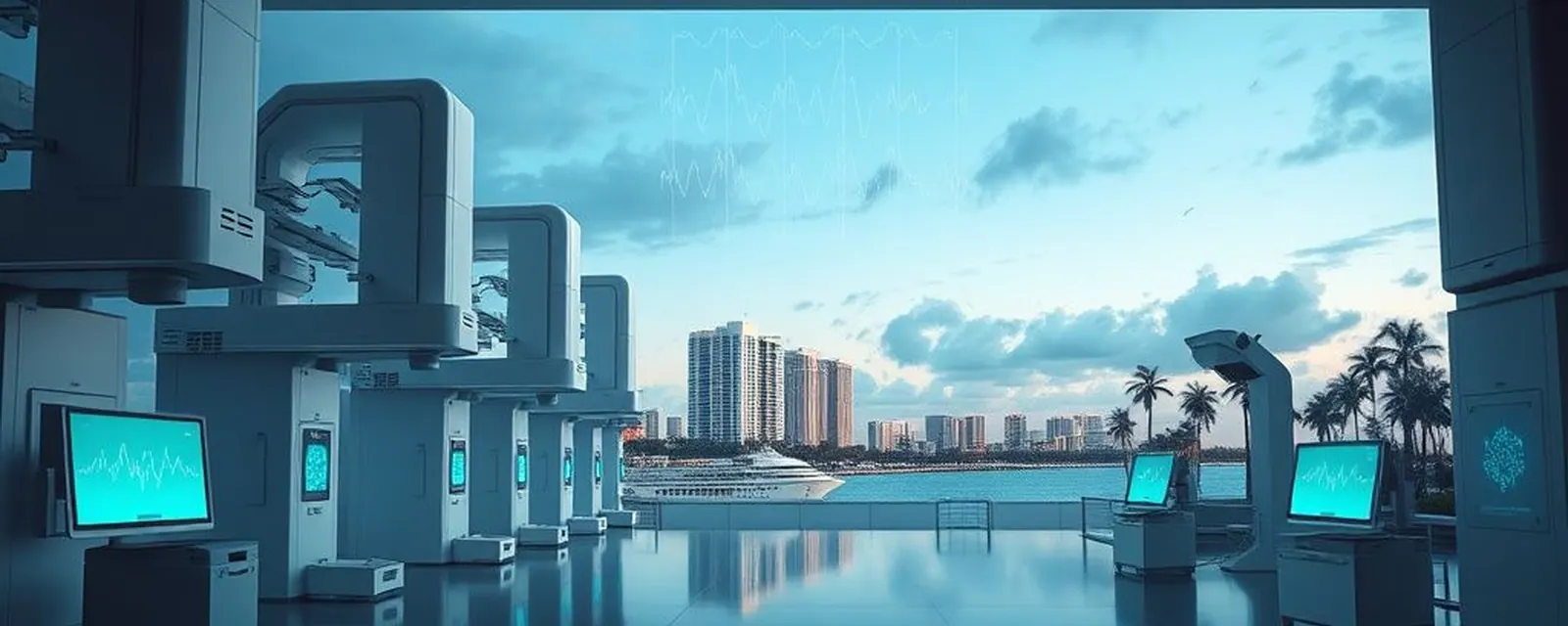 Healthtech industry in Miami — illustrated cover for the Healthtech Landscape of Miami
