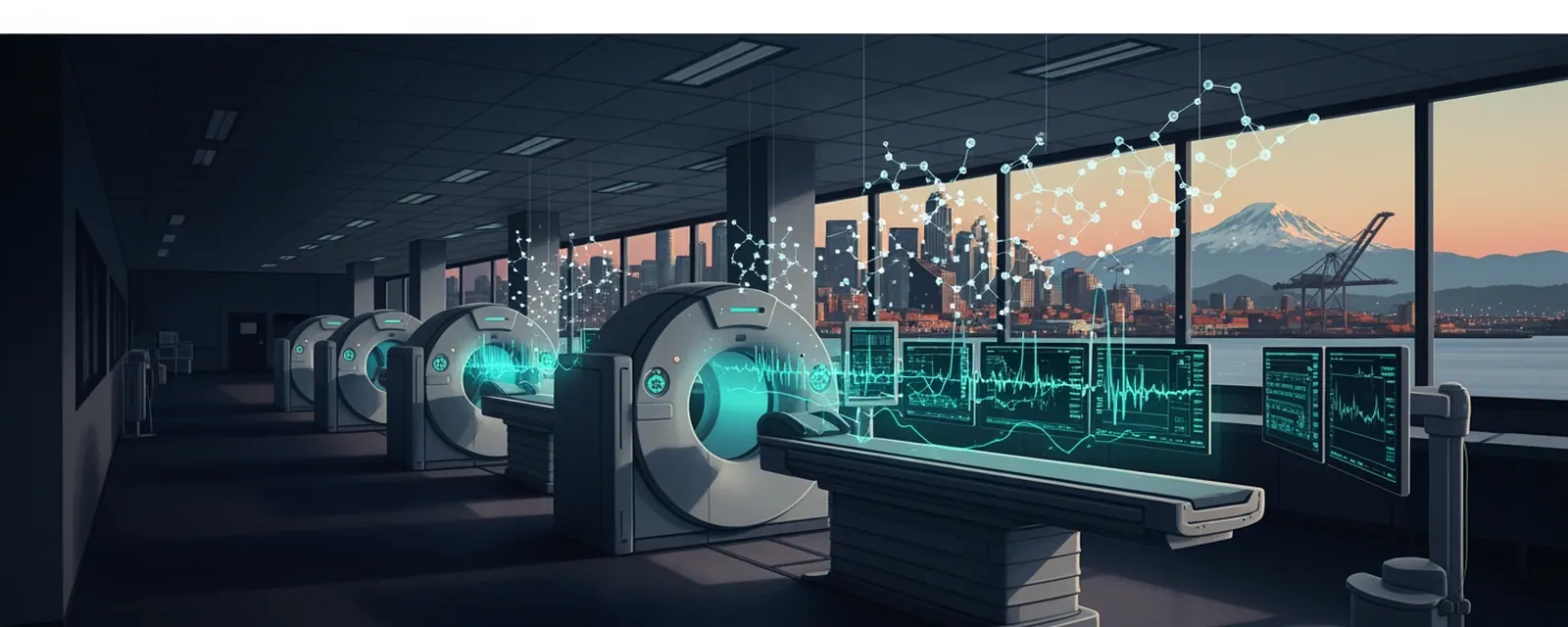 Healthtech industry in Seattle — illustrated cover for the Healthtech Landscape of Seattle