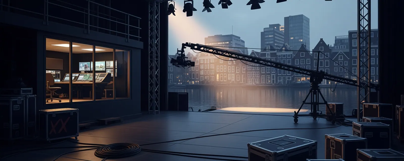 Media & Entertainment industry in the Netherlands — illustrated cover for the Media & Entertainment Landscape of the Netherlands