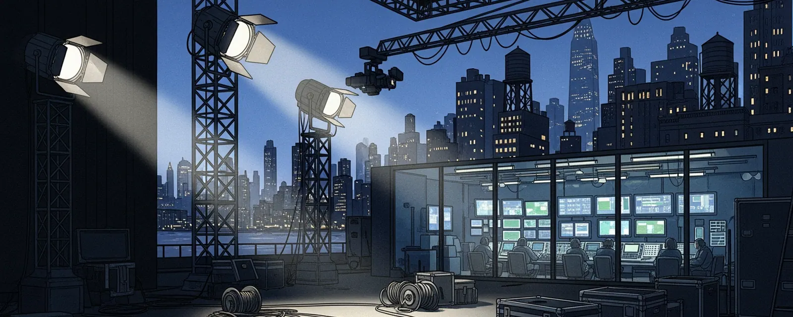 Media & Entertainment industry in New York City — illustrated cover for the Media & Entertainment Landscape of New York City