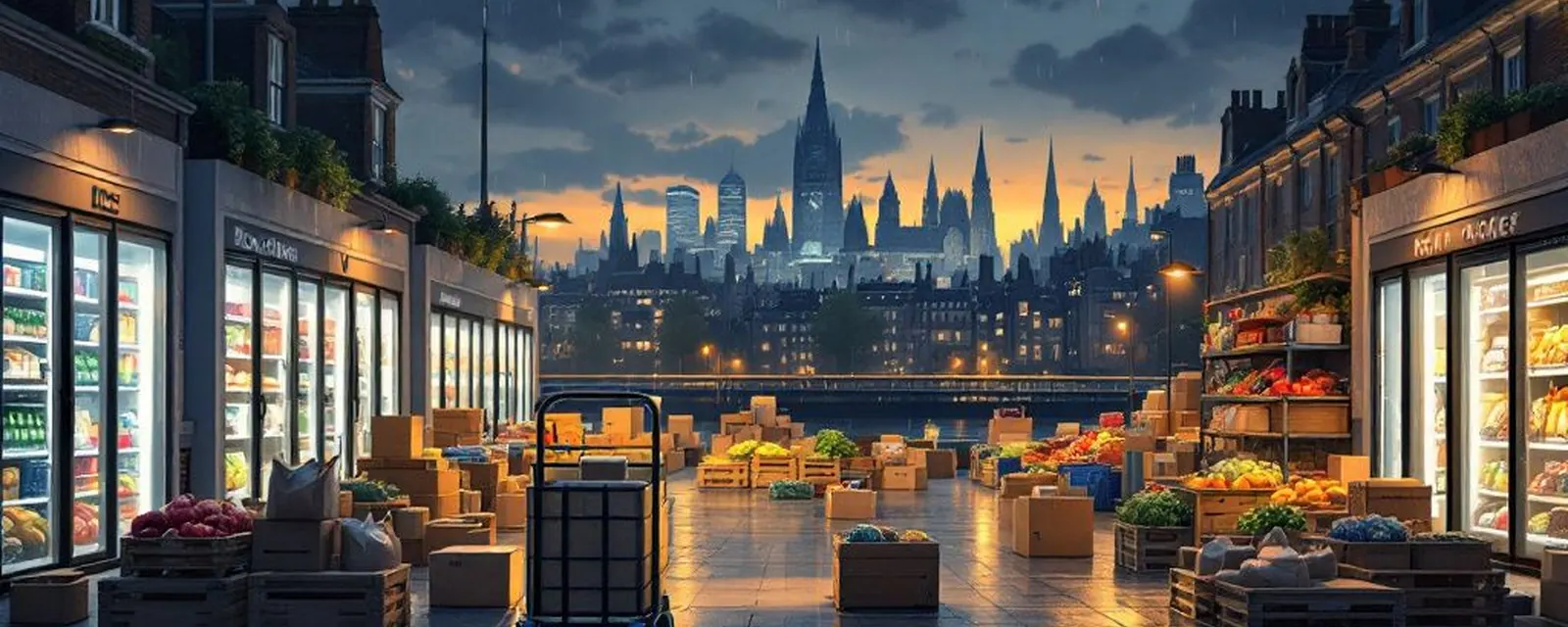 Online Grocery and Food Retail industry in the United Kingdom — illustrated cover for the Online Grocery and Food Retail Landscape of the United Kingdom