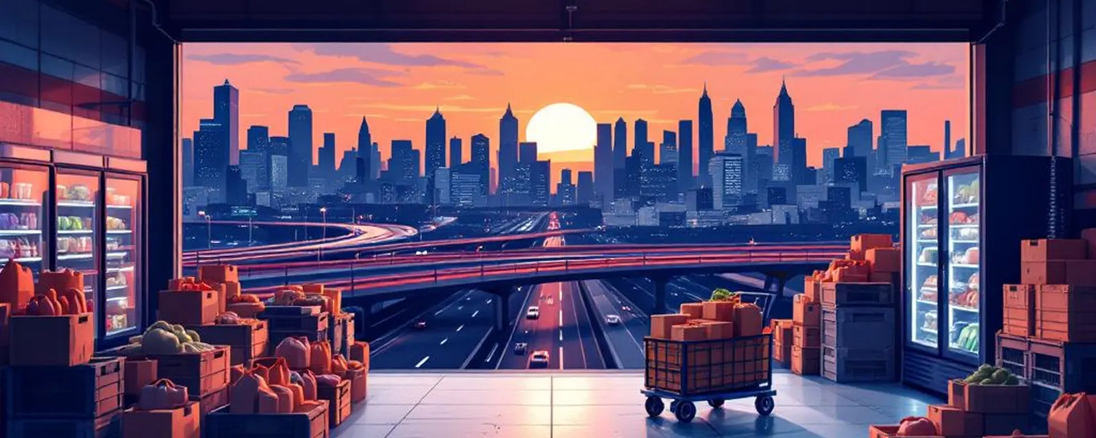 Online Grocery and Food Retail industry in the United States — illustrated cover for the Online Grocery and Food Retail Landscape of the United States