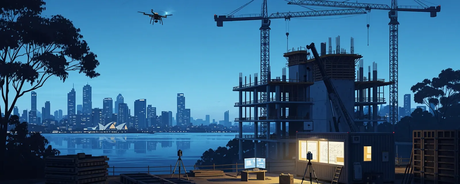 Real Estate and Construction Tech industry in Australia — illustrated cover for the Real Estate and Construction Tech Landscape of Australia