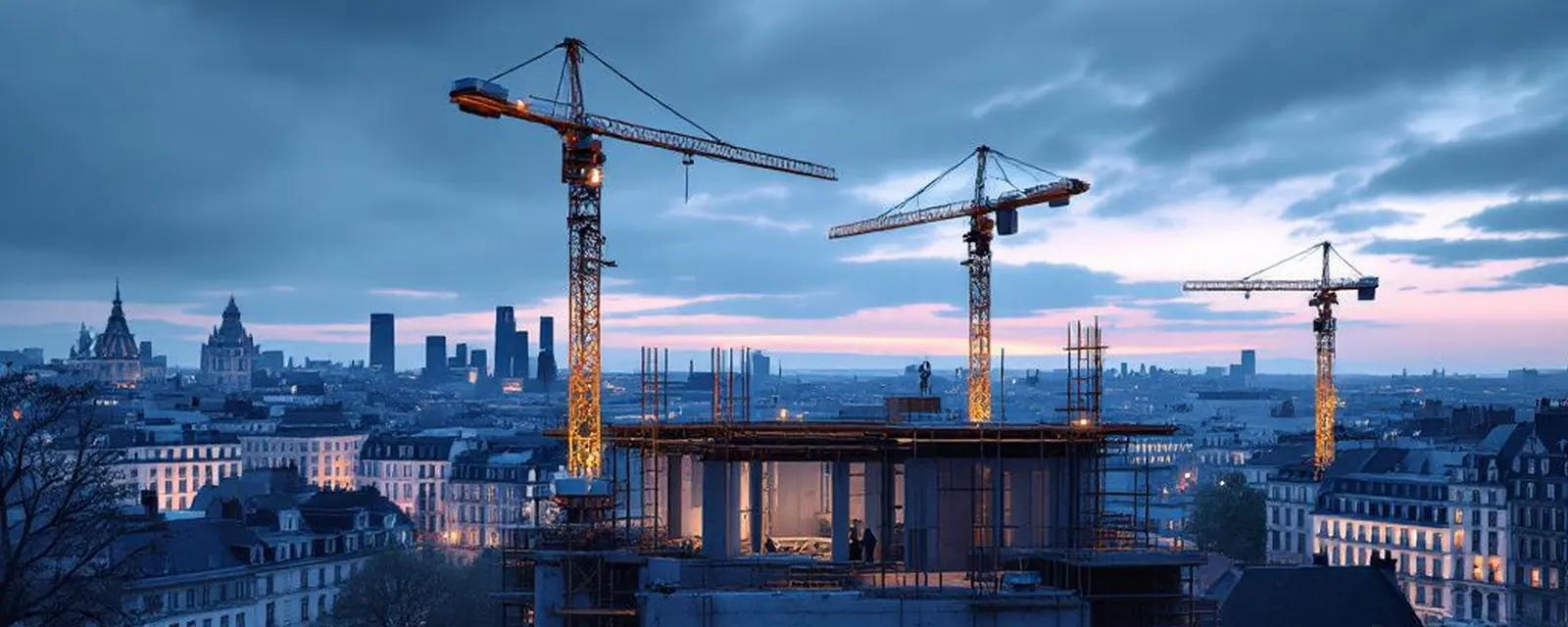 Real Estate and Construction Tech industry in France — illustrated cover for the Real Estate and Construction Tech Landscape of France