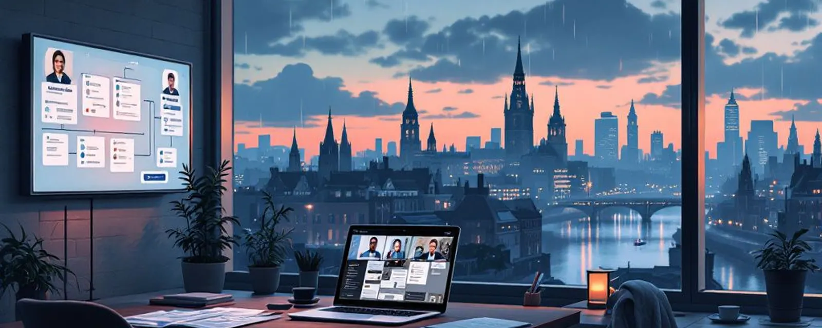 Recruiting Tech industry in the United Kingdom — illustrated cover for the Recruiting Tech Landscape of the United Kingdom