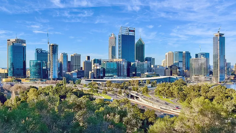 Perth skyline — Retail hub in Australia
