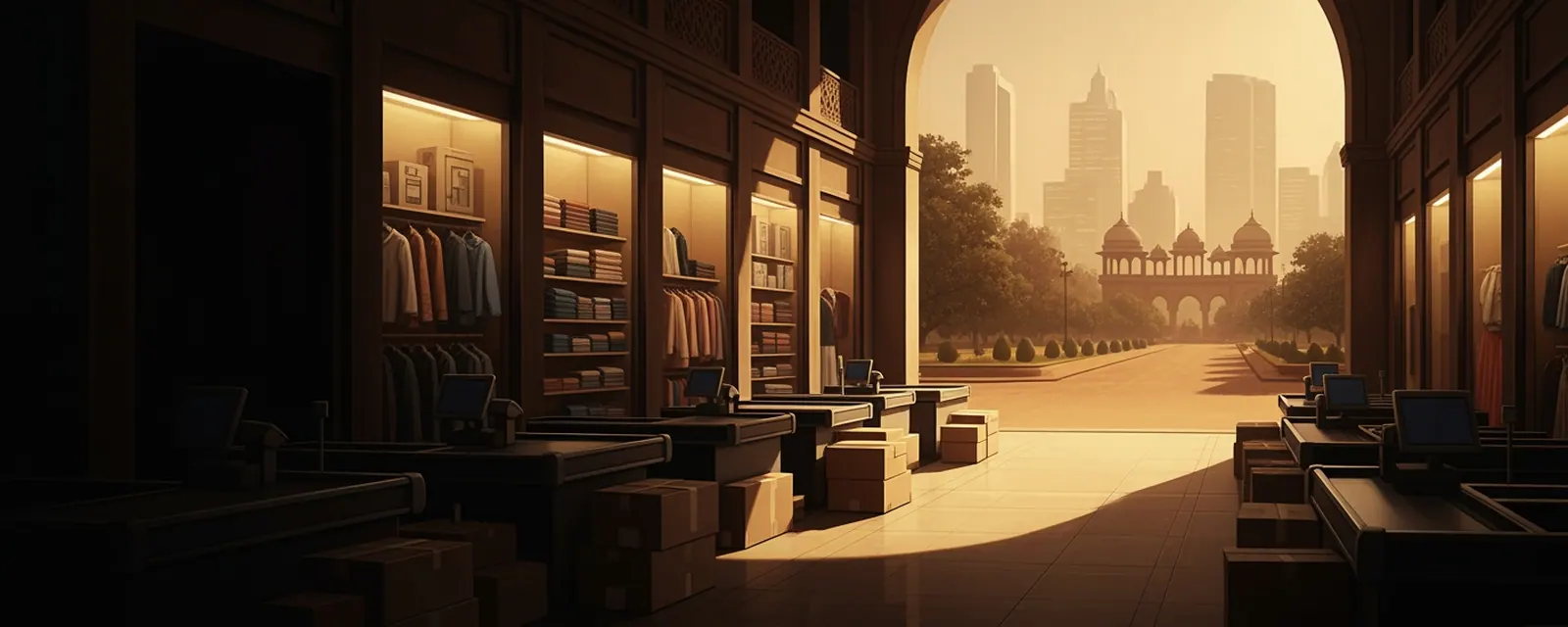 Retail industry in Delhi — illustrated cover for the Retail Landscape of Delhi