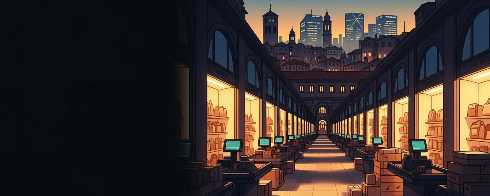 Retail industry in Italy — illustrated cover for the Retail Landscape of Italy