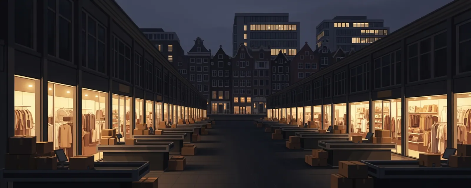 Retail industry in the Netherlands — illustrated cover for the Retail Landscape of the Netherlands