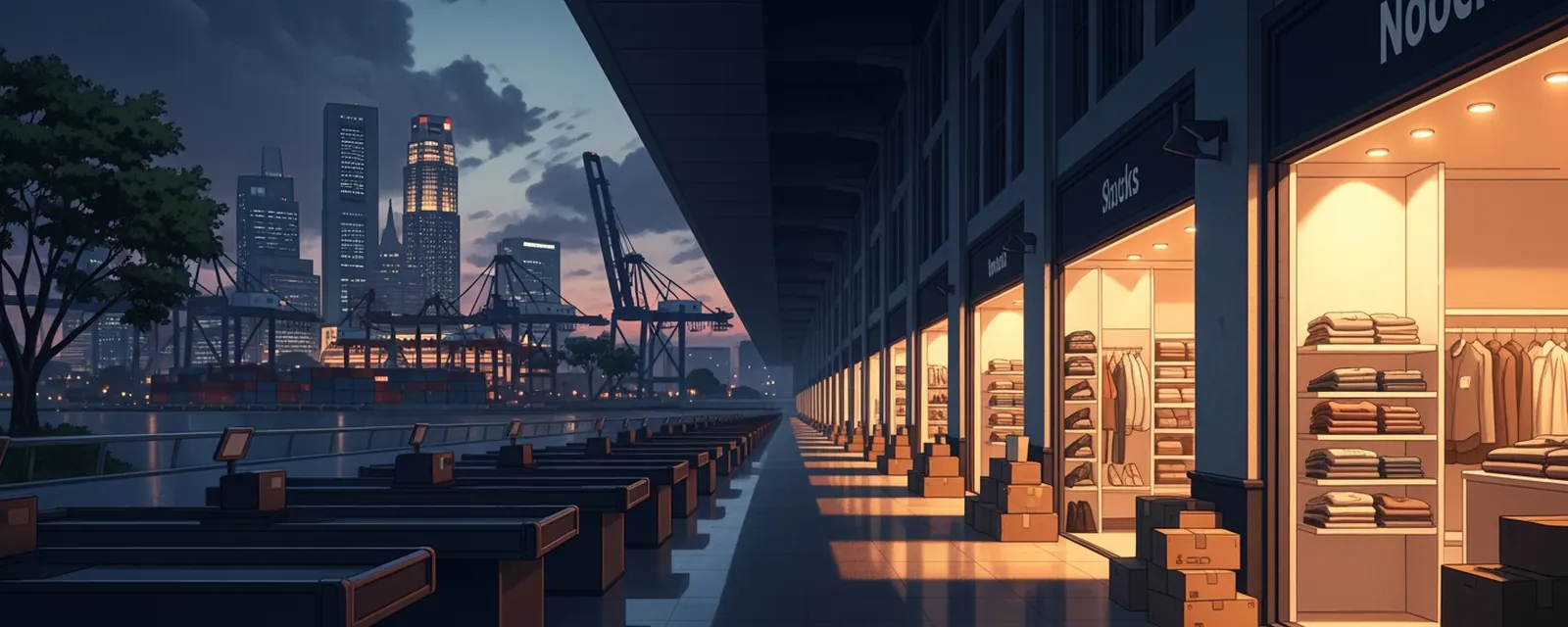 Retail industry in Singapore — illustrated cover for the Retail Landscape of Singapore