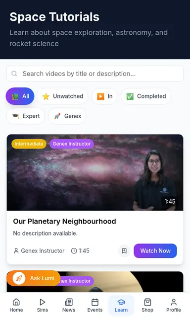 Genex Space Learn screenshot 3