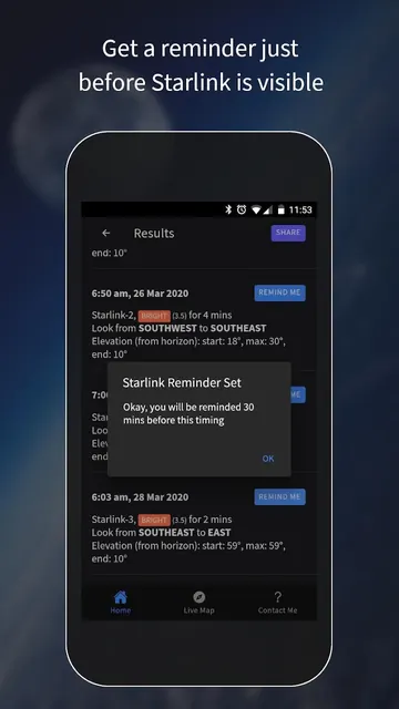 Find Starlink Satellites screenshot 3