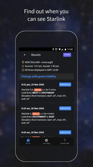Find Starlink Satellites screenshot 2