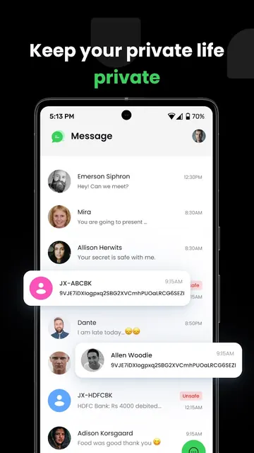 Zunu Message – Private Texts screenshot 1