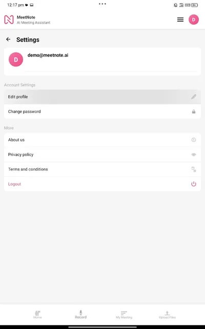 meetnote.ai screenshot 1