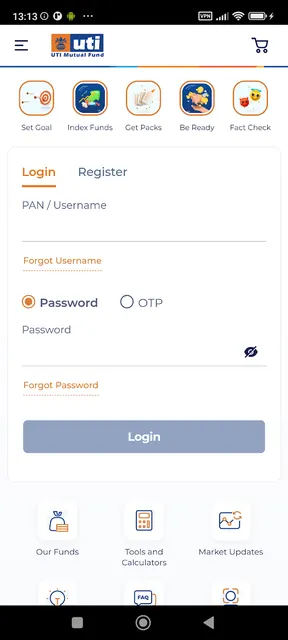 UTI Mutual Fund Invest Online screenshot 2
