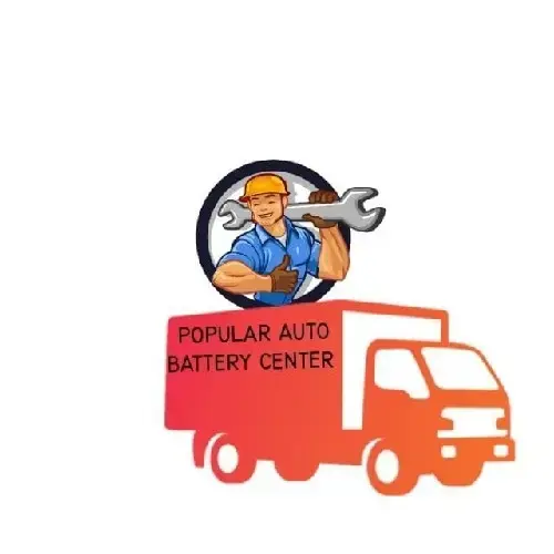 Popular auto battery center logo