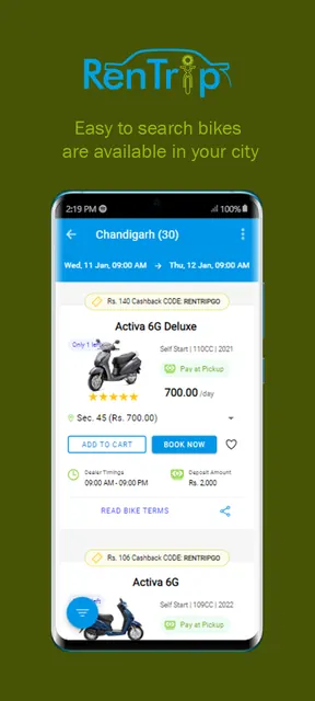 RenTrip - Bike & Car Rentals screenshot 5