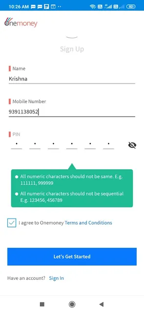 Onemoney screenshot 1