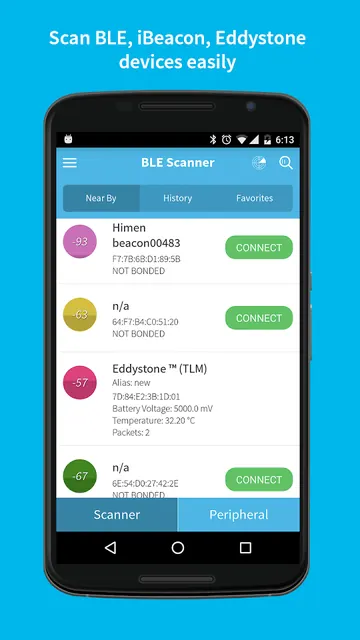BLE Scanner (Connect & Notify) screenshot 1