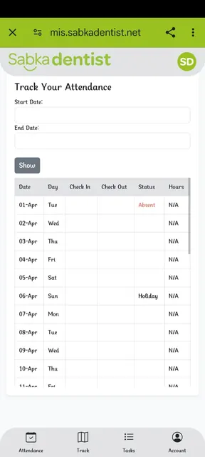 SD - Attendance screenshot 2