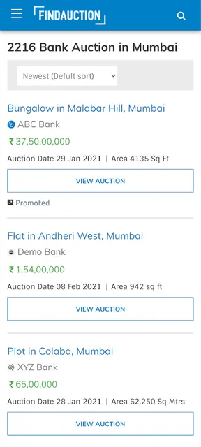 FindAuction: Bank Auction App screenshot 1