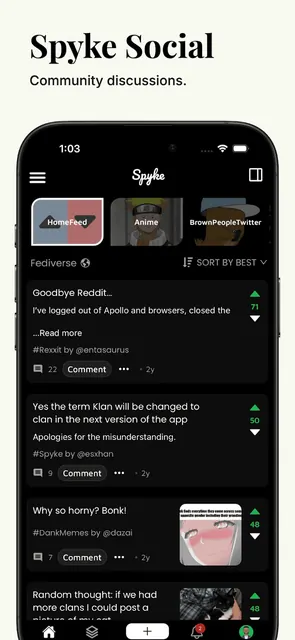 Spyke - Community Discussions screenshot 1