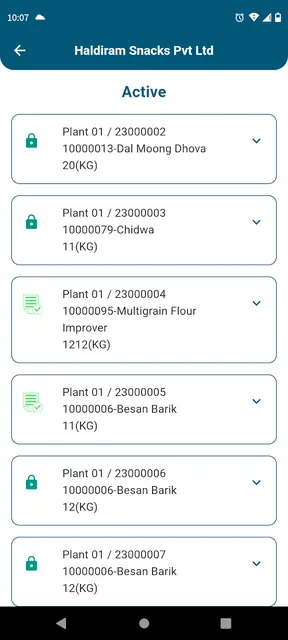 Haldiram RFQ screenshot 4
