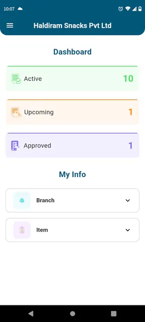 Haldiram RFQ screenshot 3