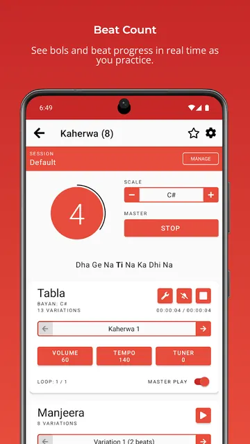 Rhythm with Tabla & Tanpura screenshot 2