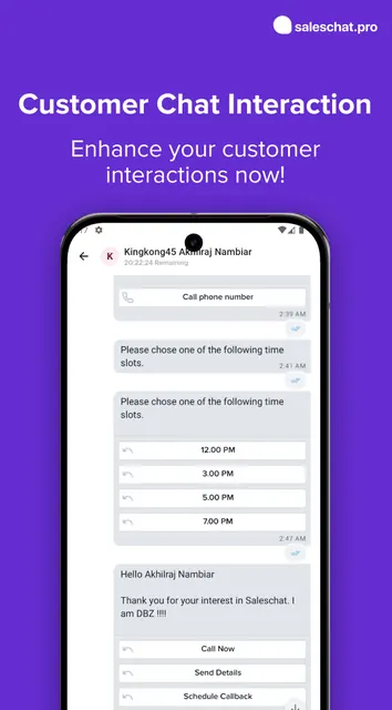 Saleschat screenshot 2