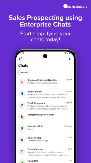 Saleschat screenshot 1