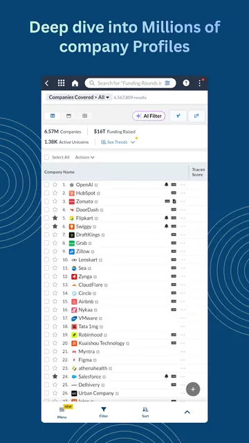 Tracxn screenshot 1