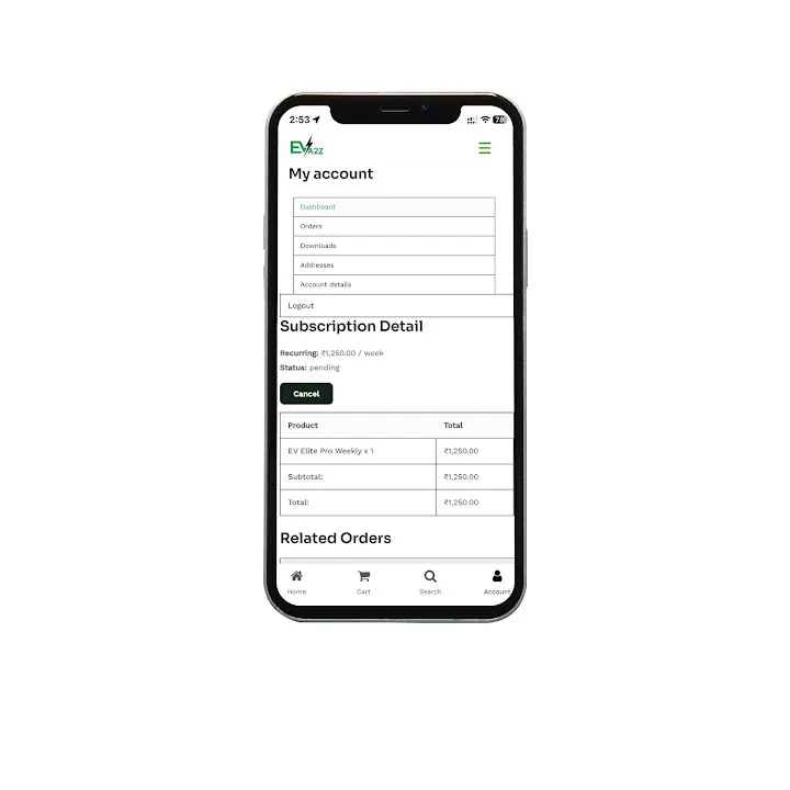 Ev App screenshot 2