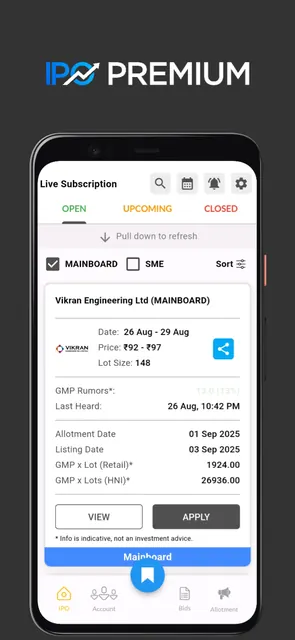 IPO Premium - Apply & Info screenshot 1