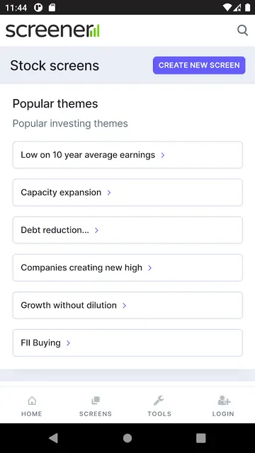Screener screenshot 2