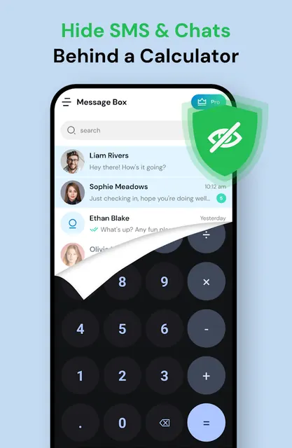 Calculator Pro+ - Private SMS screenshot 1